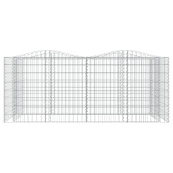 Lit surélevé à gabions arqué 200x100x100 cm Fer galvanisé 551556551556