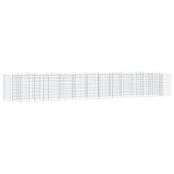Lit surélevé à gabions arqué 600x100x100 cm Fer galvanisé 551571551571