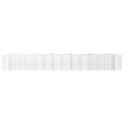 Lit surélevé à gabions arqué 600x100x100 cm Fer galvanisé 551571551571