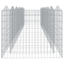 Lit surélevé à gabions arqué 600x100x100 cm Fer galvanisé 551571551571