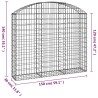 Panier de gabions arqué 150x30x120/140 cm Fer galvanisé 551573551573