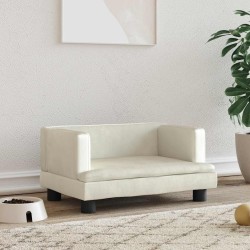 Lit pour chien crème 60x40x30 cm velours 551582551582