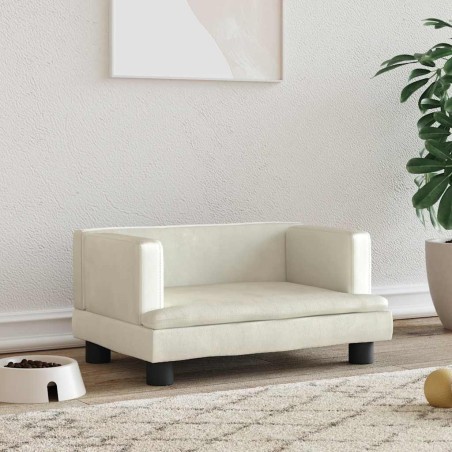 Lit pour chien crème 60x40x30 cm velours 551582551582