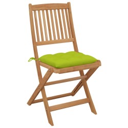 Chaises pliables de jardin lot de 6 avec coussins Bois d'acacia 551583551583