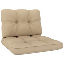 Chaises de jardin lot de 2 avec coussins beige Pin imprégné 551587551587