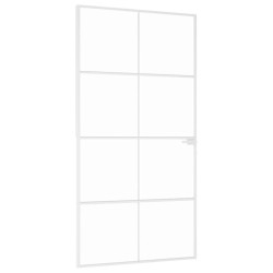Porte d'intérieur Blanc 102x201,5 cm Trempé verre aluminium fin 551590551590