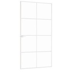Porte d'intérieur Blanc 102x201,5 cm Trempé verre aluminium fin 551590551590