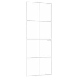 Porte d'intérieur Blanc 76x201,5 cm Trempé verre aluminium fin 551591551591
