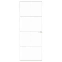 Porte d'intérieur Blanc 76x201,5 cm Trempé verre aluminium fin 551591551591