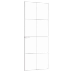 Porte d'intérieur Blanc 76x201,5 cm Trempé verre aluminium fin 551591551591