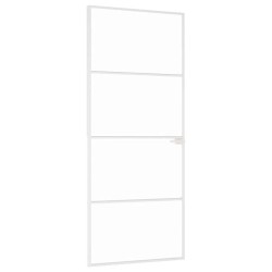 Porte d'intérieur Blanc 83x201,5 cm Trempé verre aluminium fin 551593551593