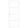 Porte d'intérieur Blanc 83x201,5 cm Trempé verre aluminium fin 551593551593