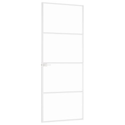 Porte d'intérieur Blanc 76x201,5 cm Trempé verre aluminium fin 551594551594