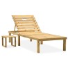 Chaise longue de jardin avec table et coussin Pin imprégné 551599551599