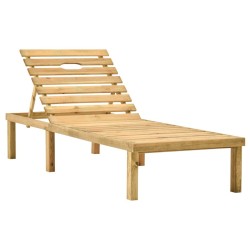 Chaise longue de jardin avec table et coussin Pin imprégné 551602551602