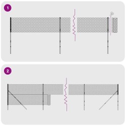 Clôture à mailles losangées avec ancrage anthracite 2,2x25 m 551605551605