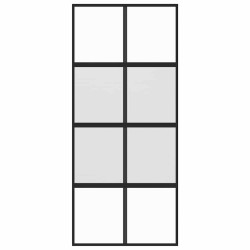 Porte coulissante noir 90x205 cm verre trempé aluminium 551616551616