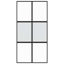 Porte coulissante noir 102,5x205 cm verre trempé aluminium 551617551617