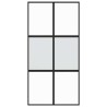 Porte coulissante noir 102,5x205 cm verre trempé aluminium 551617551617