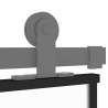 Porte coulissante noir 102,5x205 cm verre trempé aluminium 551617551617