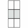 Porte coulissante noir 90x205 cm verre trempé aluminium 551618551618