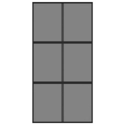 Porte coulissante noir 102,5x205 cm verre trempé aluminium 551628551628