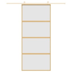 Porte coulissante doré 90x205 cm verre ESG dépoli et aluminium 551630551630