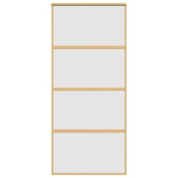 Porte coulissante doré 90x205 cm verre ESG dépoli et aluminium 551630551630