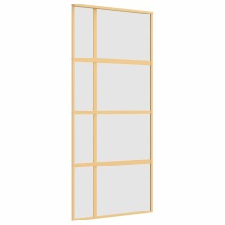 Porte coulissante doré 90x205 cm verre ESG dépoli et aluminium 551632551632