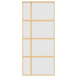 Porte coulissante doré 90x205 cm verre ESG dépoli et aluminium 551632551632