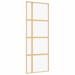 Porte coulissante doré 76x205 cm verre ESG clair et aluminium 551633551633