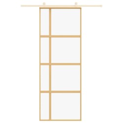 Porte coulissante doré 76x205 cm verre ESG clair et aluminium 551633551633