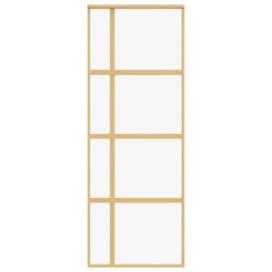 Porte coulissante doré 76x205 cm verre ESG clair et aluminium 551633551633