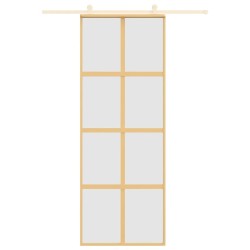 Porte coulissante doré 76x205 cm verre ESG dépoli et aluminium 551634551634