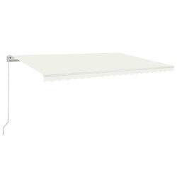 Auvent manuel rétractable avec LED 500x300 cm Crème 551635551635