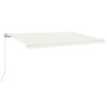 Auvent manuel rétractable avec LED 500x300 cm Crème 551635551635