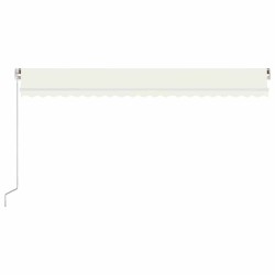 Auvent manuel rétractable avec LED 500x300 cm Crème 551635551635