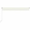 Auvent manuel rétractable avec LED 500x300 cm Crème 551635551635