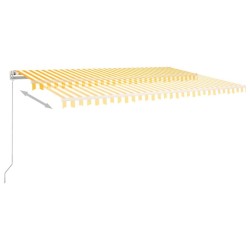 Auvent manuel rétractable avec LED 500x300 cm Jaune et blanc 551637551637