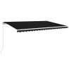Auvent manuel rétractable avec LED 500x300 cm Anthracite 551638551638