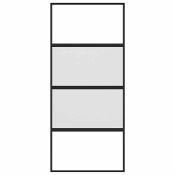 Porte coulissante noir 90x205 cm verre trempé aluminium 551639551639