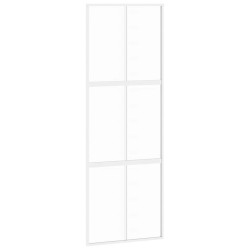 Porte coulissante blanc 76x205 cm verre trempé aluminium 551641551641