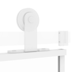 Porte coulissante blanc 76x205 cm verre trempé aluminium 551641551641