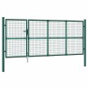 Portail de jardin grillagé vert 350 x 125 cm en acier galvanisé 551648551648