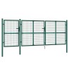 Portail de jardin grillagé vert 400 x 125 cm en acier galvanisé 551658551658