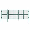 Portail de jardin grillagé vert 400 x 125 cm en acier galvanisé 551658551658