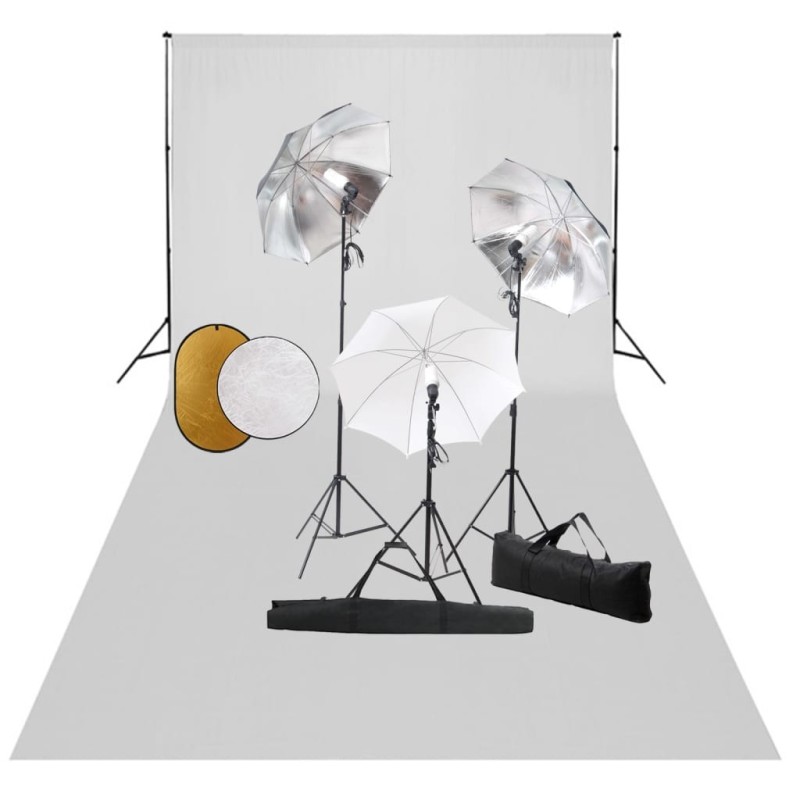 Kit de studio photo avec lampes toile de fond et réflecteur  551668551668