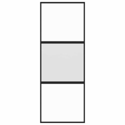 Porte coulissante noir 76x205 cm verre trempé aluminium 551672551672