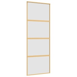 Porte coulissante doré 76x205 cm verre ESG dépoli et aluminium 551678551678