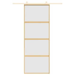 Porte coulissante doré 76x205 cm verre ESG dépoli et aluminium 551678551678